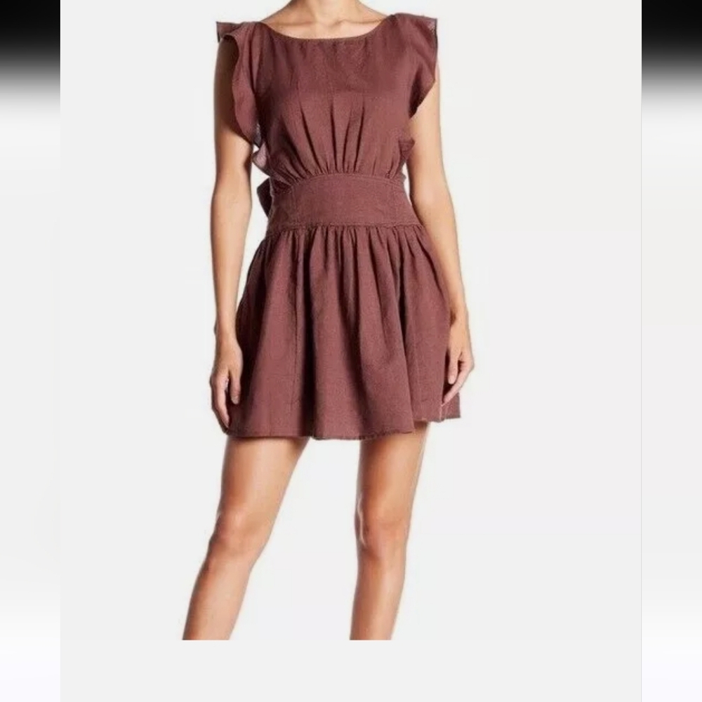 Free People Mauve Brown Mini Dress